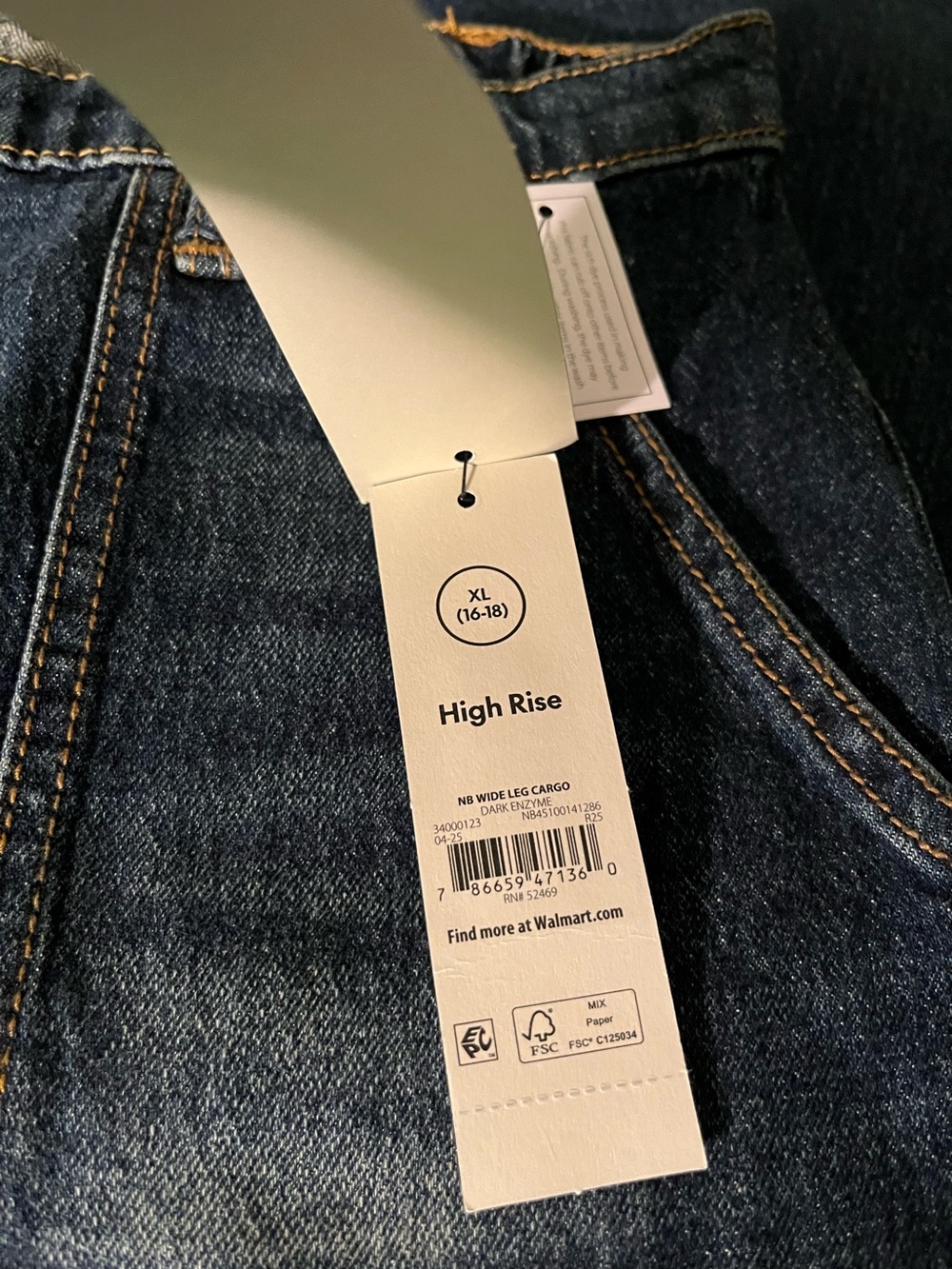 No Boundaries Dark Blue Stretch Denim Wide Leg Jeans - Picture 12 of 12
